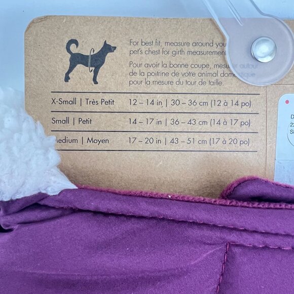 Pup Crew Dog Apparel Puffer Vest Pink Purple Size M NWt Winter Coat - Picture 3 of 5